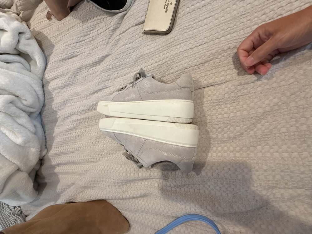 FRANKIE4 Riley Platform Suede Sneakers in Grey - Picture 4 of 7